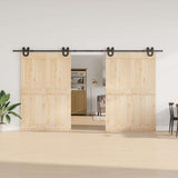 Sliding Door Hardware Kit 400 cm Steel Black 3295790