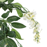 Artificial Wisteria Tree 840 Leaves 120 cm Green and White 359007