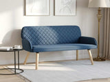 2 Seater Sofa with Solid Wood Legs 2-Seater Blue Linen Fabric 42051038