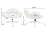Makeup Vanity Chair, Cute Fluffy Desk Chair with Rolling Wheels for Bedroom Living Room, Cream White T3398P328290