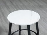 Three-Piece Marble-Effect Bar Table Set - White/Black T3398P329533