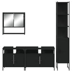 ZNTS 4 Piece Bathroom Furniture Set Black Engineered Wood 3214685