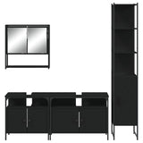 ZNTS 4 Piece Bathroom Furniture Set Black Engineered Wood 3214685