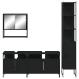 4 Piece Bathroom Furniture Set Black Engineered Wood 3214685