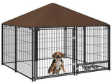 Outdoor Dog Kennel Puppy Play Pen with Canopy Garden Playpen Fence Crate Enclosure Cage Rotating T3398P349619