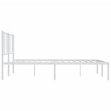 Metal Bed Frame without Mattress with Headboard White 200x200cm 352536