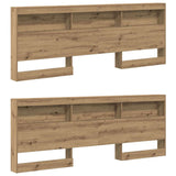 Storage Headboard with Shelf Artisan oak 200 cm Engineered wood 3335476