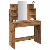 Dressing Table with Mirror Old Wood 96x39x142 cm 857011