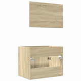 2 Piece Bathroom Furniture Set Sonoma Oak Engineered Wood 856372