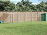 Outdoor Dog Kennel Galvanised Steel with Roof 12.1 m 3082304