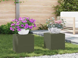Plant Stand 2 pcs Olive green 24 x 24 x 35 cm Steel 865809