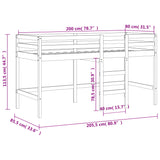 ZNTS Kids' Loft Bed without Mattress with Ladder Black 80x200 cm 835888