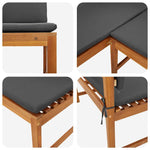 Garden Corner Bench Brown 140 x 100 x 91cm Solid Acacia wood 4107150