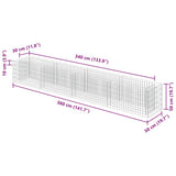 Gabion Raised Bed Silver Galvanised steel 360x50x50 cm 143561