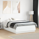 Bed Frame with LED without Mattress White 120x190 cm Small Double 3209653