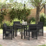 Garden Dining Set 5 pcs Black Powder-Coated Steel 3380649