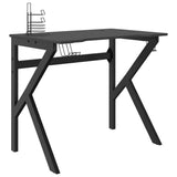 Gaming Desk with K Shape Legs Black 90x60x75 cm 325400