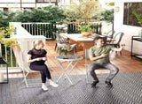3 Pieces Outdoor Bistro Set, Glass Top Outdoor Table and 2 Folding Chairs with Protecting Feet, T3398P328516
