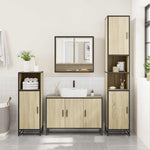 ZNTS 4 Piece Bathroom Furniture Set Sonoma Oak Engineered Wood 3301221