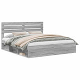 Bed Frame Grey Sonoma 180 x 200 cm Solid Pine Wood 3411388