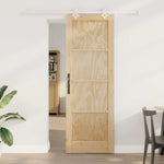 Sliding Door Manual Natural and black 73.5 x 211 cm 3333552