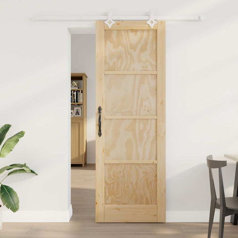 Sliding Door Manual Natural and black 73.5 x 211 cm 3333552