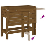 Garden Planter with Folding Tabletop Honey Brown Solid Wood Pine 825124
