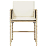 Garden Chairs with Cushions 4 pcs Beige Poly Rattan 365004