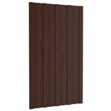 Roof Panels 36 pcs Galvanised Steel Brown 80x45 cm 317206