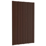 Roof Panels 36 pcs Galvanised Steel Brown 80x45 cm 317206