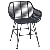 Dining Chair 2 pcs Rattan and Iron Black 55 x 50 x 74 cm 42011557