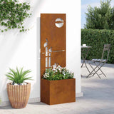 Garden Privacy Screen Rusty 50 x 32 x 150 cm Weathering steel 876475