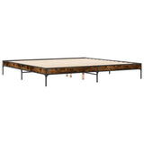 Bed Frame without Mattress Smoked Oak 200x200 cm 844998