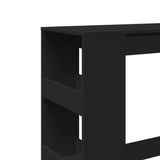 Bar Table with Racks Black 90x40x103.5 cm Engineered Wood 854374