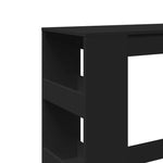 ZNTS Bar Table with Racks Black 90x40x103.5 cm Engineered Wood 854374