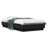 Bed Frame without Mattress Black 90x190 cm Single Engineered Wood 839631