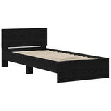 Bed Frame with Headboard Black Oak 75 x 190 cm Engineered Wood 871662