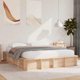 Bed Frame Brown 150 x 200 cm Solid Pine Wood 3385712