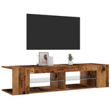 TV Cabinet with LED Lights Old Wood 135x39x30 cm Engineered Wood 856323