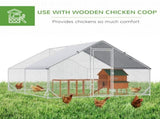 Chicken Walk-in Run, Galvanised Chicken Coop, Hen Poultry House Cage, Rabbit Hutch Pet Playpen T3398P350074