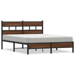ZNTS Bed Frame without Mattress Brown Oak 160x200 cm Engineered Wood 4017311
