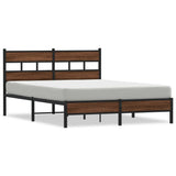 ZNTS Bed Frame without Mattress Brown Oak 160x200 cm Engineered Wood 4017311