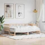 ZNTS Daybed with Trundle without Mattress 90x190 cm Single Solid Wood 836210