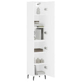 Highboard White 34.5x34x180 cm Engineered Wood 3198801