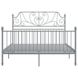 Bed Frame without Mattress Grey Metal 140x200 cm 324852
