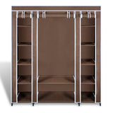 Fabric Wardrobe with Compartments and Rods 45x150x176 cm Brown 240496