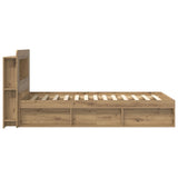 Bed Frame with Storage Artisan Oak 80 x 200 cm Engineered Wood 3433431