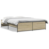 Bed Frame Sonoma Oak Engineered Wood 140 x 200 cm Durable 3279888