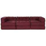 Modular Sofa 3 pcs Maroon Fabric 3315072
