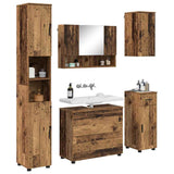 Bathroom Furniture Set 5 pcs Old Wood Engineered Wood and Metal 3393081